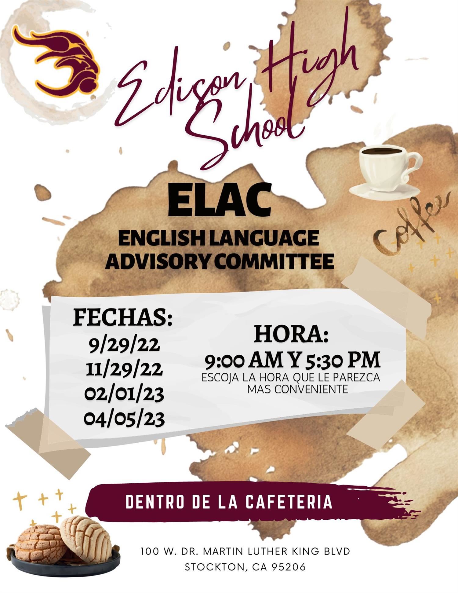  2022-2023 ELAC Meetings